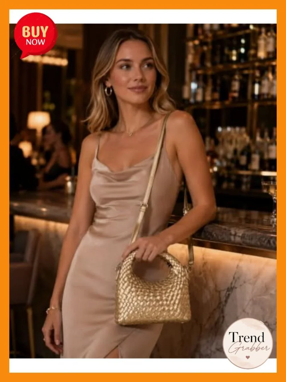 Woven Hobo Handbag with Detachable Shoulder Strap, Leather